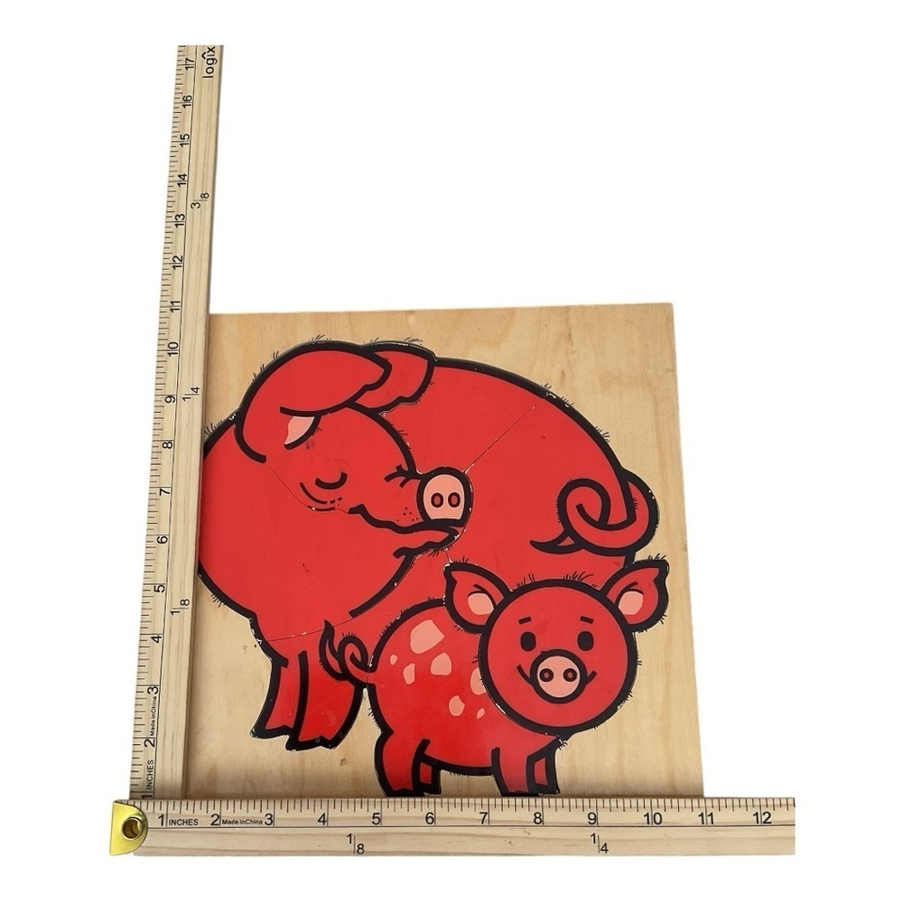 Vintage Rolf Holland Wooden Pig Puzzle – 6pc Montessori Toy - Picture 5 of 5